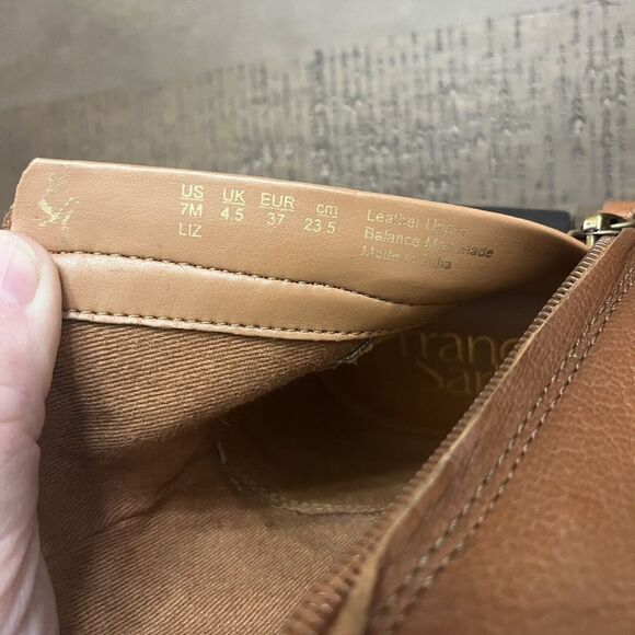 Franco Sarto Womens 7 Liz Zippered Leather Bootie Boot Shoe Cognac MSRP $160 - Picture 5 of 6